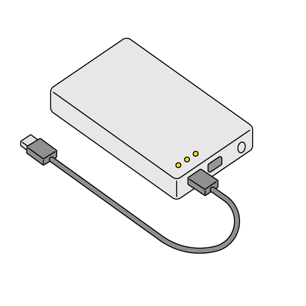 モバイルバッテリーの無料カラーイラスト