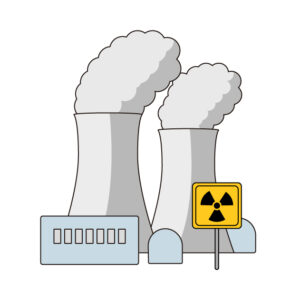 原子力発電所の無料カラーイラスト