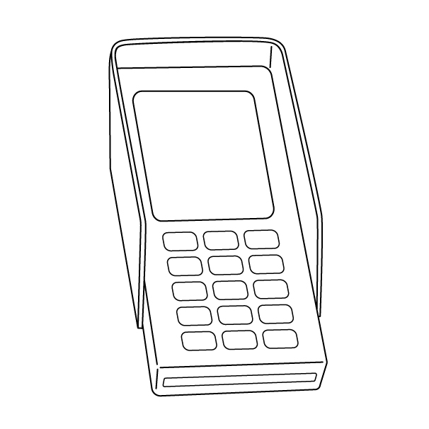 クレジット端末機の無料モノクロイラスト