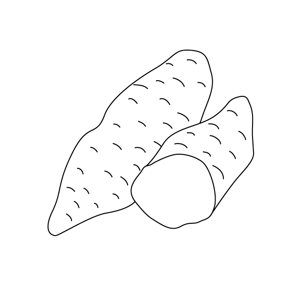 サツマイモの無料モノクロイラスト（ウォーターマークあり）