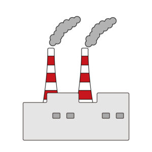 火力発電所の無料カラーイラスト