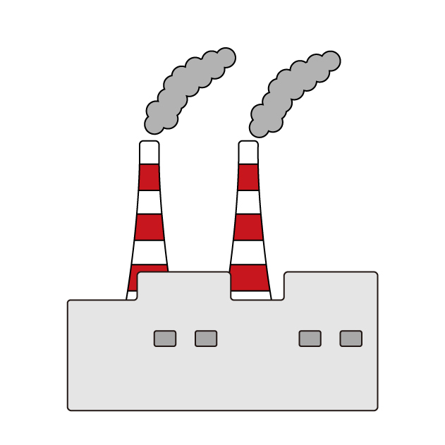 火力発電所の無料カラーイラスト