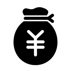袋に入った円のシルエット
