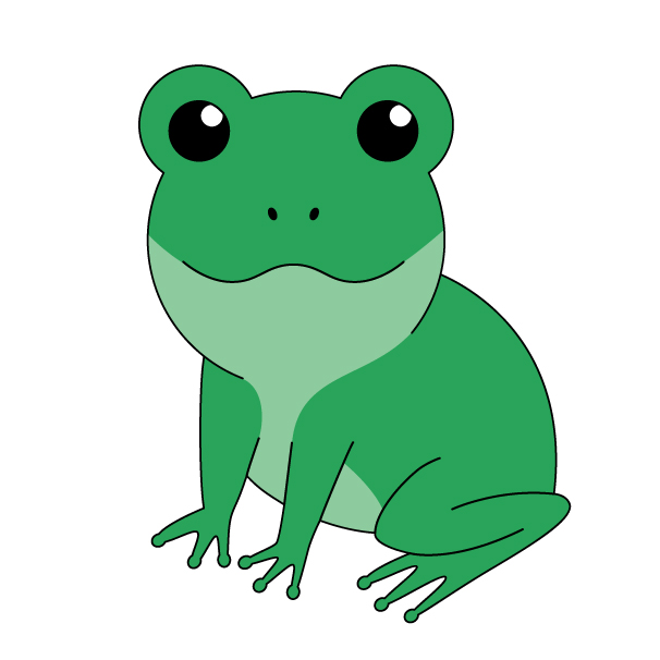 カエルの無料カラーイラスト