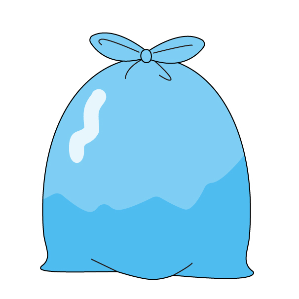 ごみの入ったゴミ袋の無料カラーイラスト