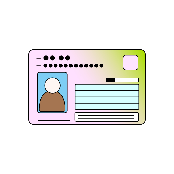 身分証明書の無料カラーイラスト