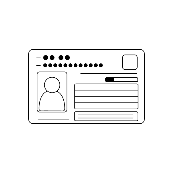 身分証明書の無料モノクロイラスト