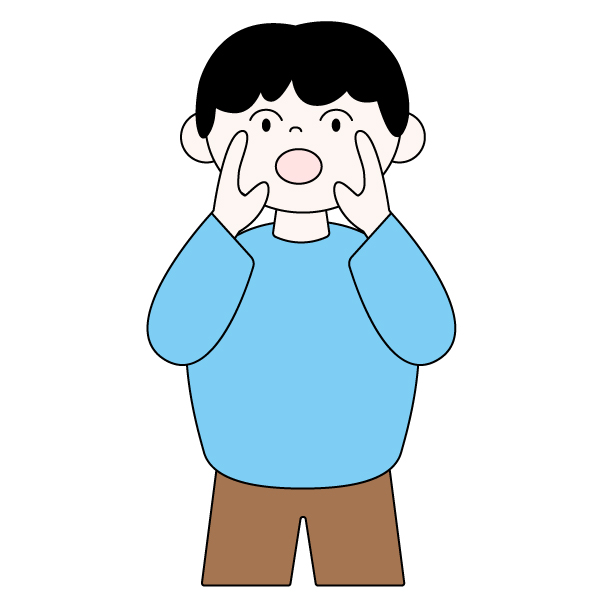 呼ぶ男性の無料カラーイラスト