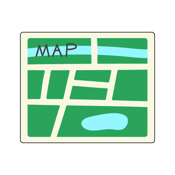 地図の無料カラーイラスト