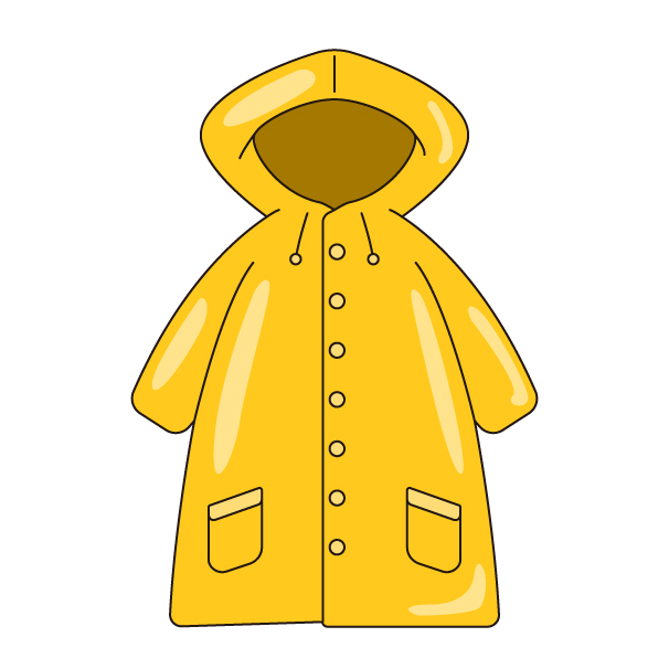雨合羽の無料カラーイラスト