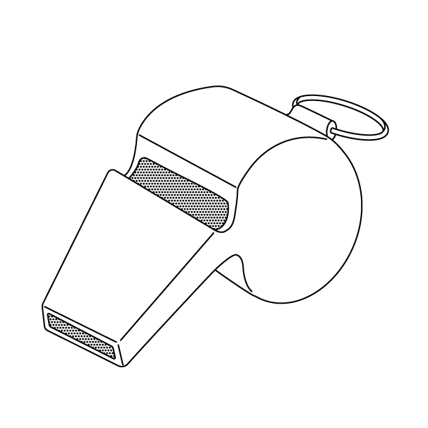 ホイッスルの無料モノクロイラスト