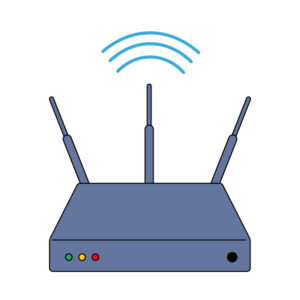 Wi-Fiルーターの無料カラーイラスト