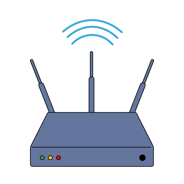 Wi-Fiルーターの無料カラーイラスト