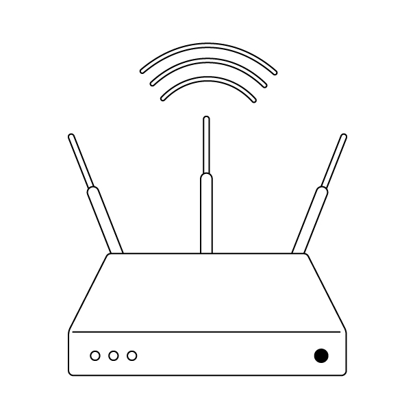 Wi-Fiルーターの無料モノクロイラスト
