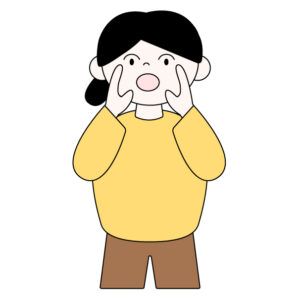 呼ぶ女性の無料カラーイラスト