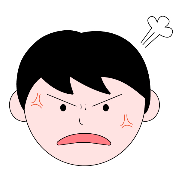 怒る男性の無料カラーイラスト