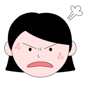 怒る女性の無料カラーイラスト