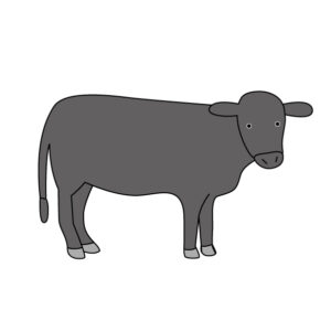 黒い牛の無料カラーイラスト