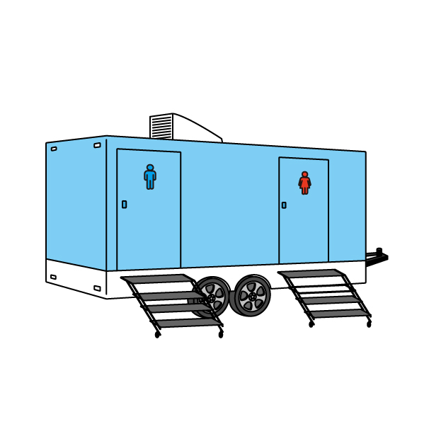 トレーラートイレの無料カラーイラスト