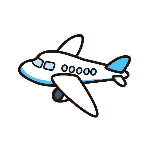 飛行機のアイコンの無料カラーイラスト