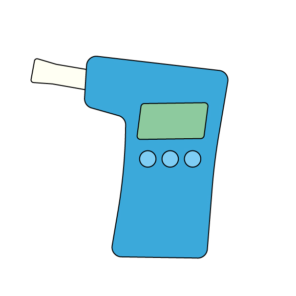 アルコール検知器の無料カラーイラスト