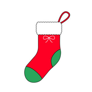 クリスマスの靴下の無料カラーイラスト