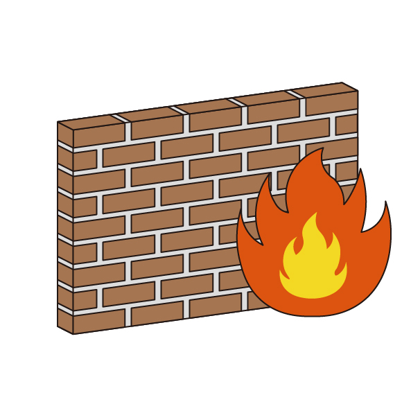 ファイヤーウォールの無料カラーイラスト