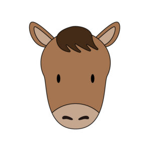 馬の顔の無料カラーイラスト