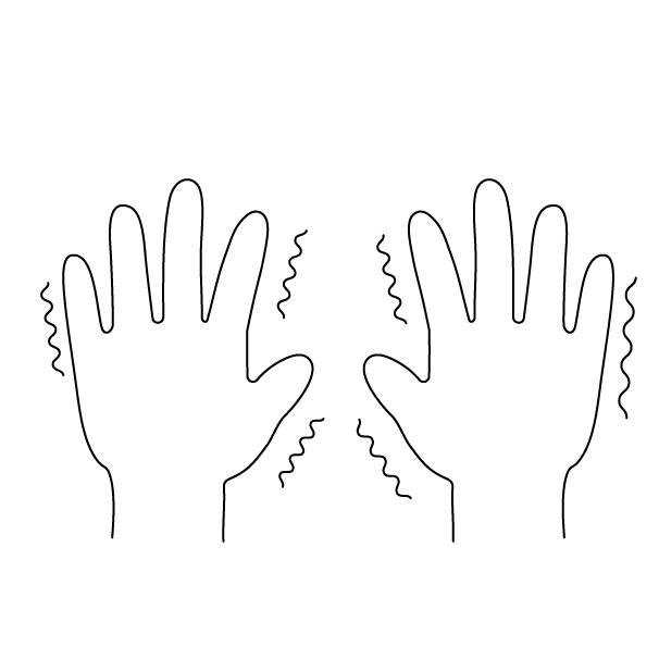 霜焼けの手の無料モノクロイラスト