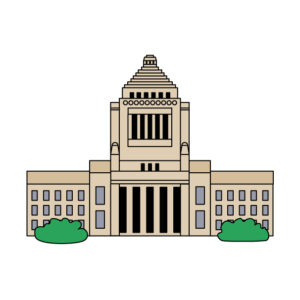 国会議事堂の無料カラーイラスト