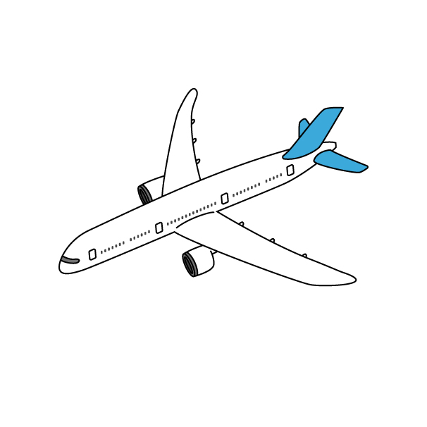 旅客機の無料カラーイラスト