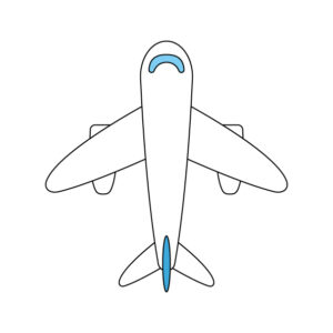 上から見た飛行機の無料カラーイラスト