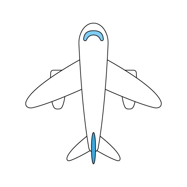 上から見た飛行機