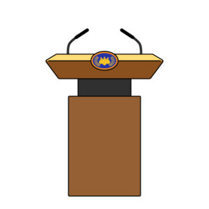 内閣総理大臣会見台の無料カラーイラスト