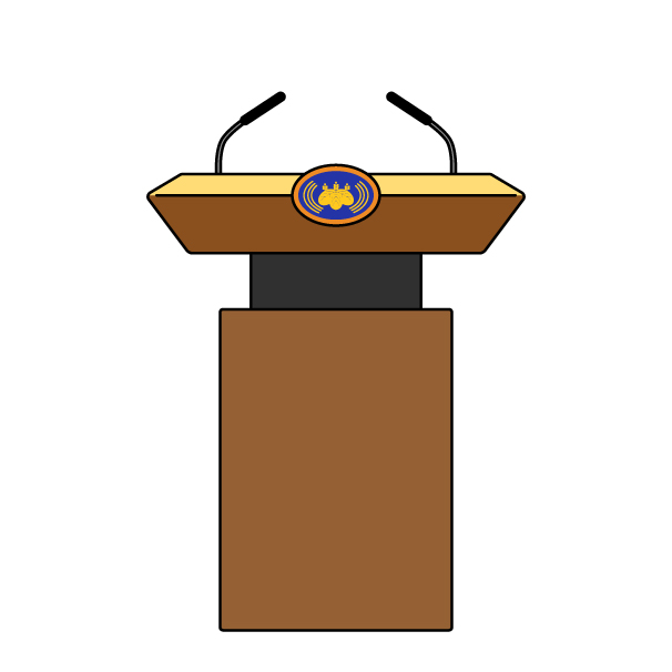 内閣総理大臣会見台の無料カラーイラスト