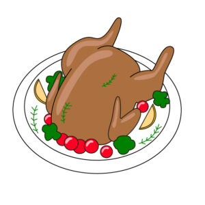 ローストチキンの無料カラーイラスト