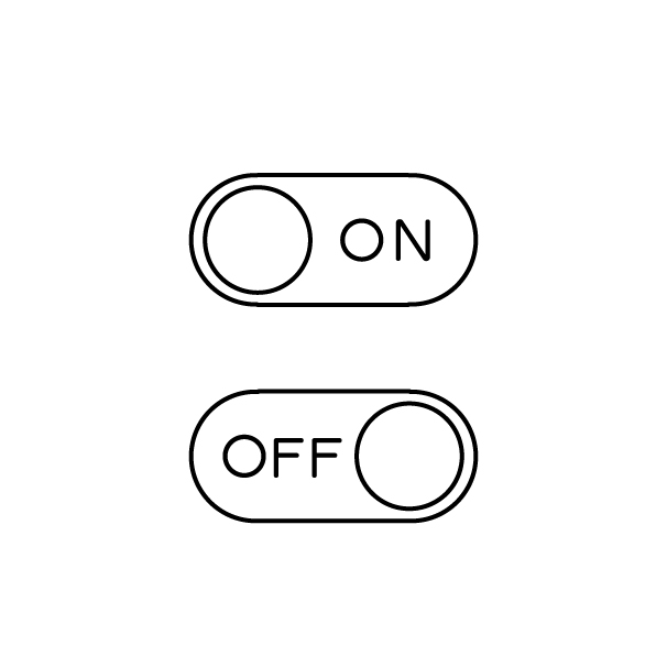 スライドスイッチの無料モノクロイラスト