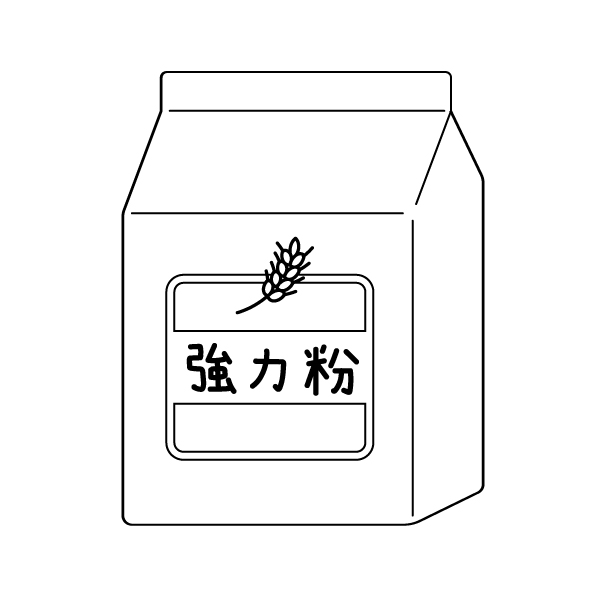 強力粉の無料モノクロイラスト
