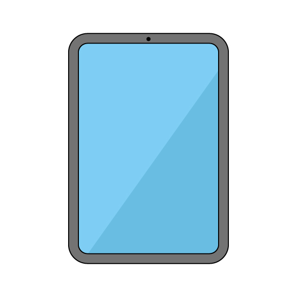 タブレットの無料カラーイラスト