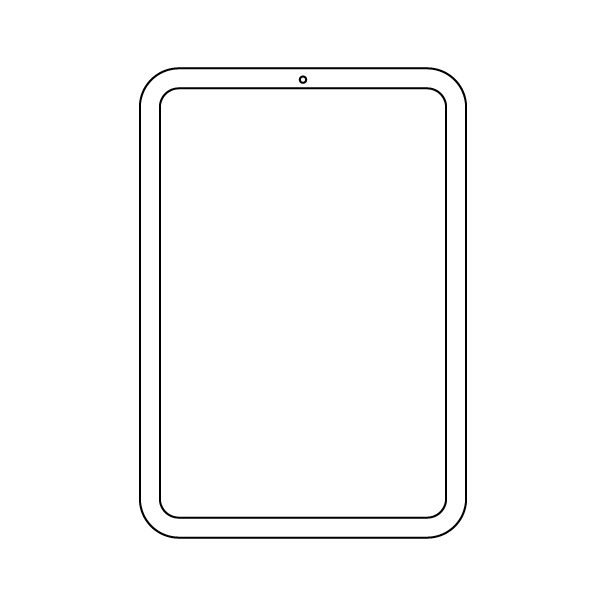 タブレットの無料モノクロイラスト