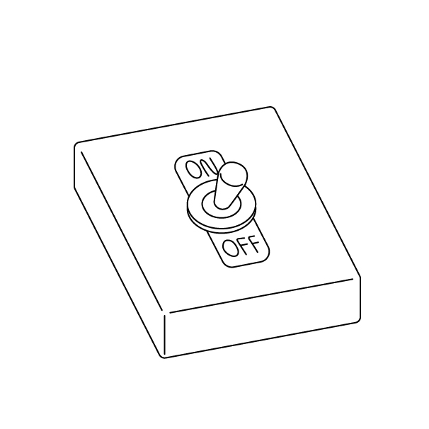 トグルスイッチ（OFF）の無料モノクロイラスト