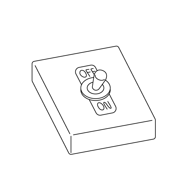 トグルスイッチ（ON）の無料モノクロイラスト
