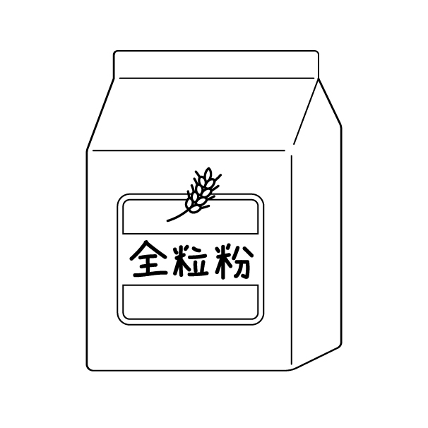 全粒粉の無料モノクロイラスト