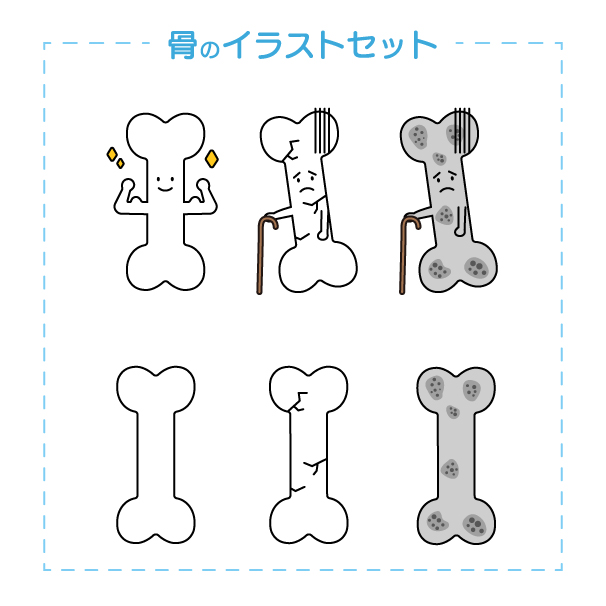骨の無料カラーイラスト