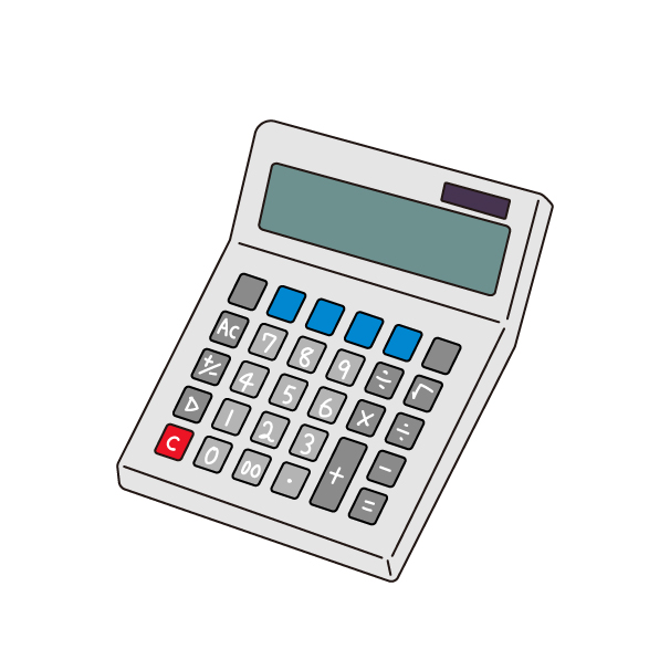 電卓の無料カラーイラスト