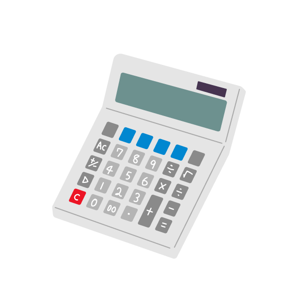 電卓の無料線なしイラスト