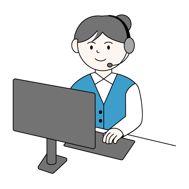 コールセンターの女性の無料カラーイラスト