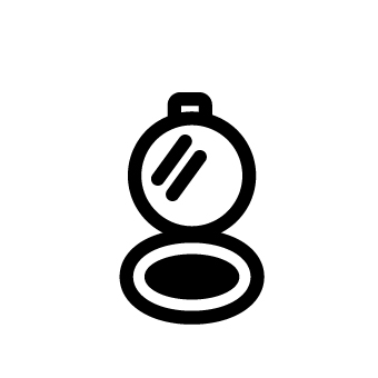 コンパクトミラーのアイコン（線画）