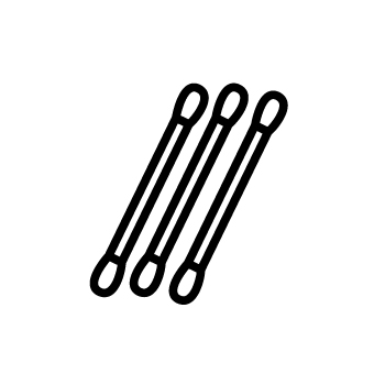 綿棒のアイコン（線画）