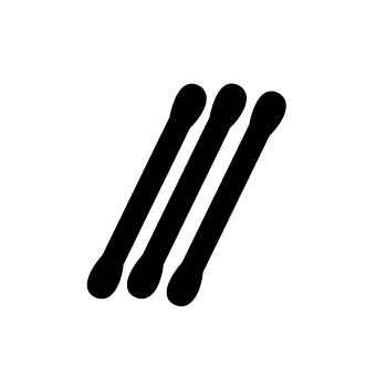 綿棒のシルエット